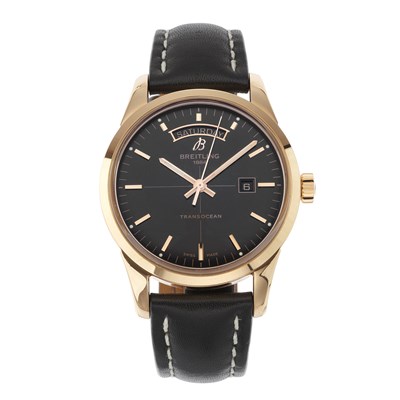 Lot 170 - Breitling, an 18ct rose gold Transocean Day...