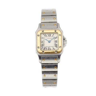 Lot 175 - Cartier, a stainless steel and gold Santos...