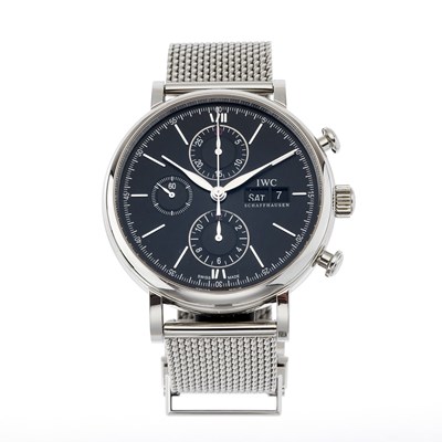 Lot 192 - IWC, a stainless steel Portofino chronograph...