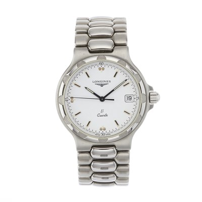 Lot 194 - Longines, a stainless steel Conquest Li...