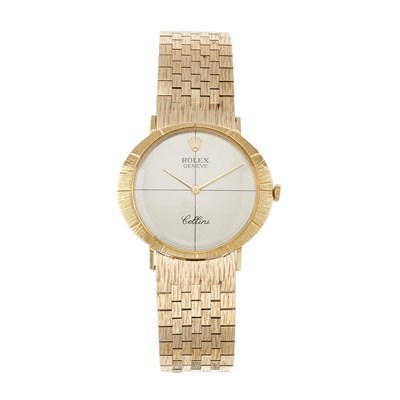 Lot 211 - Rolex, an 18ct gold Cellini bracelet watch,...