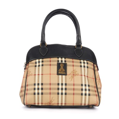 Lot 240 - Burberry, a vintage Haymarket Check Top Handle...