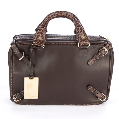 Lot 252 - Celine, a brown leather satchel, crafted from...