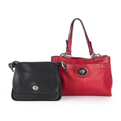 Lot 284 - Coach, two leather handbags, to include a red...