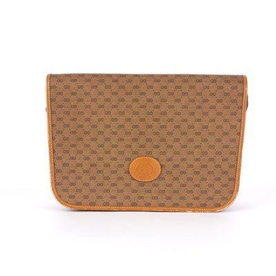 Lot 298 - Gucci, a vintage messenger flap handbag,...