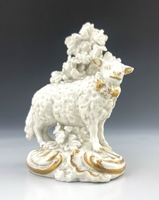 Lot 822 - A Derby figure of a Ewe, William Duesbury...