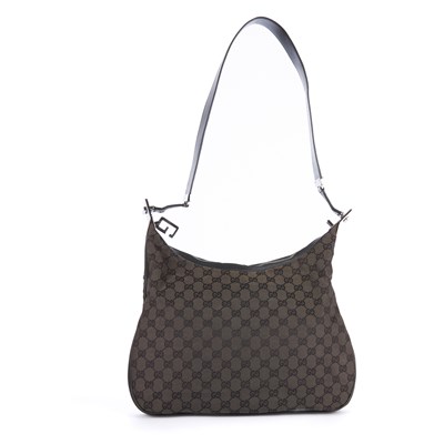 Lot 309 - Gucci, a black GG crossbody hobo handbag,...