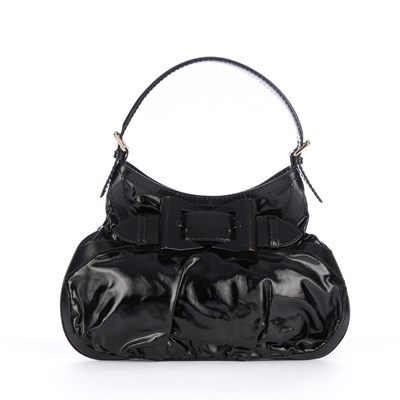 Lot 313 - Gucci, a black patent Queen Bow hobo handbag,...