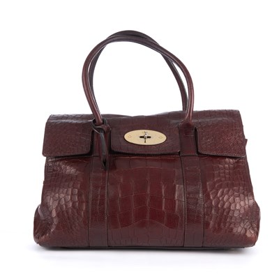 Lot 376 - Mulberry, a crocodile embossed Bayswater...