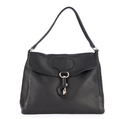 Lot 388 - Prada, a black leather handbag, crafted from...