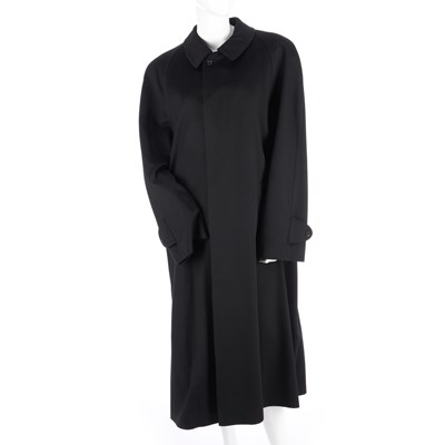 Lot 413 - A gentlemen's black cashmere coat, with front...