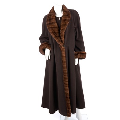 Lot 414 - Mendel, a ladies full-length brown cashmere...