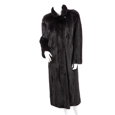 Lot 416 - Saga, a ladies full-length black mink coat,...