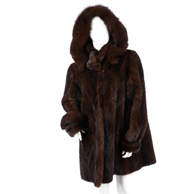 Lot 419 - A ladies ranch mink coat with a removable fur...