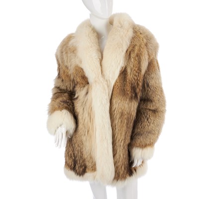 Lot 424 - A ladies wolf fur jacket with arctic fox fur...