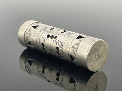 Lot 28 - A late seventeenth-century silver cylindrical...