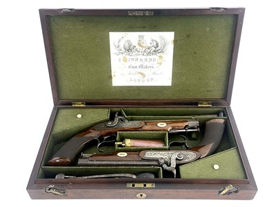 Lot 228 - A pair of 19th century percussion pistols by...