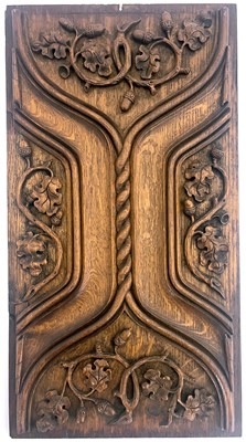 Lot 166 - A W N Pugin, a Gothic Revival carved oak panel...