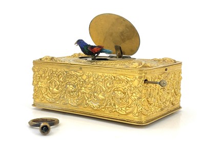 Lot 695 - A continental automaton singing bird box, in...