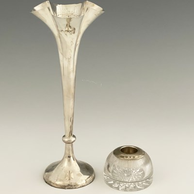 Lot 330 - A Victorian silver trumpet vase, of flared...