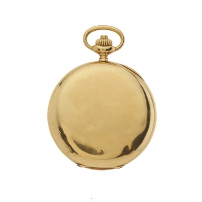 Lot 199 - Longines, a rare 18ct gold chronograph pocket watch