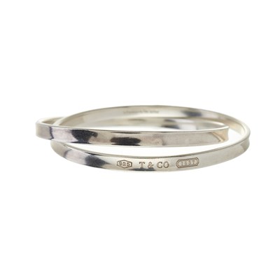 Lot 89 - Tiffany & Co., a silver 1837 double bangle bracelet