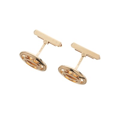 Lot 126 - Cartier, a pair of 18ct rose gold Double C de Cartier cufflinks