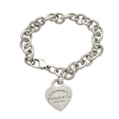 Lot 88 - Tiffany & Co., a silver Return to Tiffany Heart Tag charm bracelet