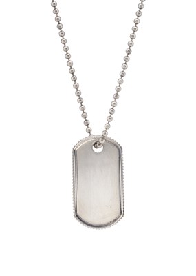 Lot 154 - Tiffany & Co., a silver Dog Tag pendant, with chain