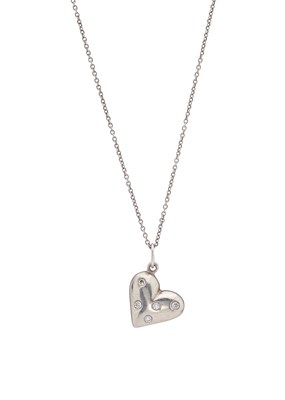 Lot 85 - Tiffany & Co., a silver diamond Etoile Heart pendant, with chain