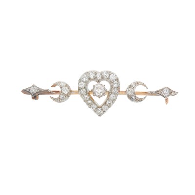 Lot 5 - A late Victorian old-cut diamond heart bar...