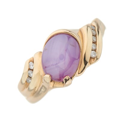 Lot 30 - A 14ct gold natural pink star sapphire dress...