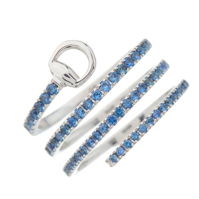 Lot 45 - Gucci, an 18ct gold sapphire Horsebit full...
