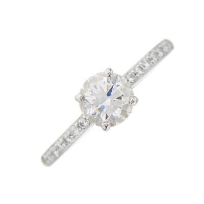 Lot 48 - De Beers, a platinum brilliant-cut diamond...