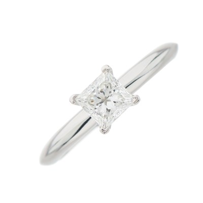 Lot 54 - Tiffany & Co., a platinum square-shape diamond...