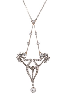 Lot 84 - An Art Nouveau gold and silver, old-cut...