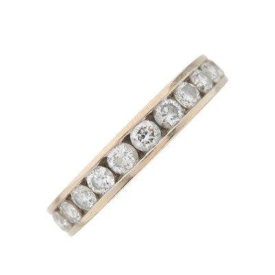 Lot 93 - An 18ct gold brilliant-cut diamond half...