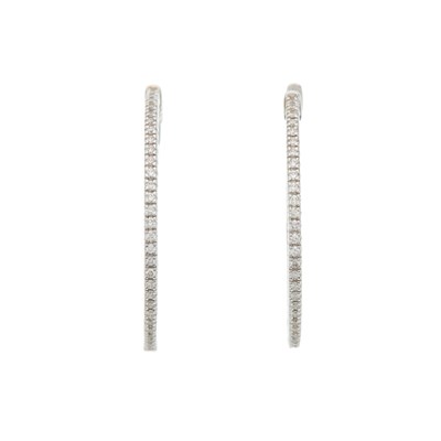 Lot 94 - A pair of 14ct gold brilliant-cut diamond...