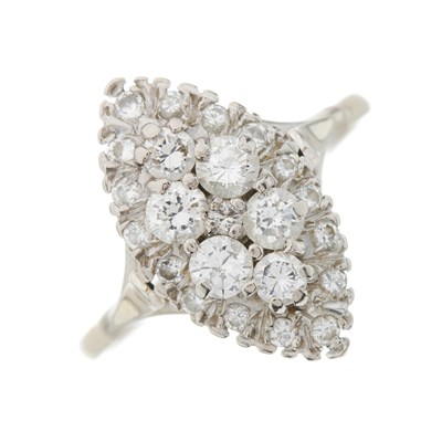 Lot 95 - A 1970s 18ct gold brilliant-cut diamond...