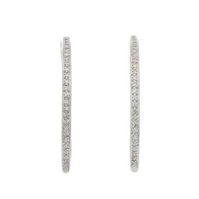 Lot 103 - A pair of 14ct gold brilliant-cut diamond...