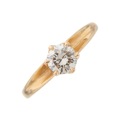 Lot 112 - A brilliant-cut diamond single-stone ring,...