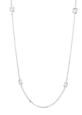 Lot 122 - An 18ct gold belcher-link necklace, with...