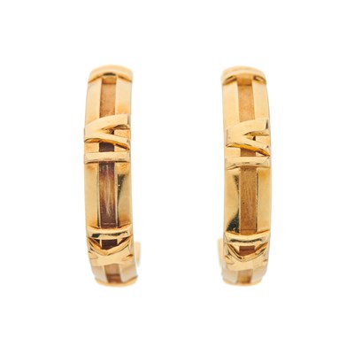 Lot 136 - Tiffany & Co., a pair of 18ct gold Atlas half...