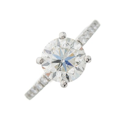 Lot 154 - A brilliant-cut diamond single-stone ring,...