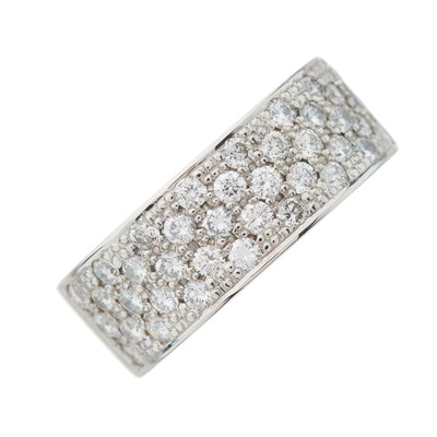 Lot 162 - An 18ct gold pave-set diamond half eternity...