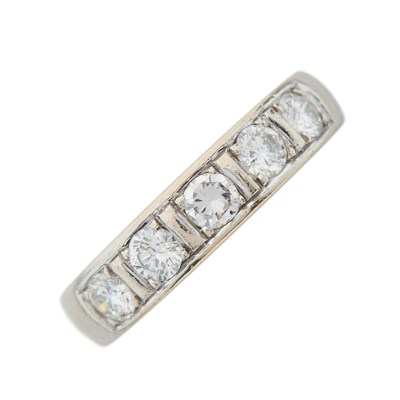 Lot 169 - An 18ct gold brilliant-cut diamond five-stone...