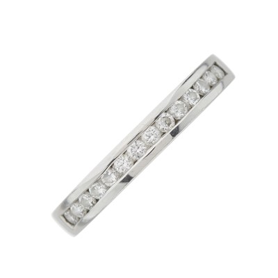 Lot 185 - A platinum brilliant-cut diamond half eternity...