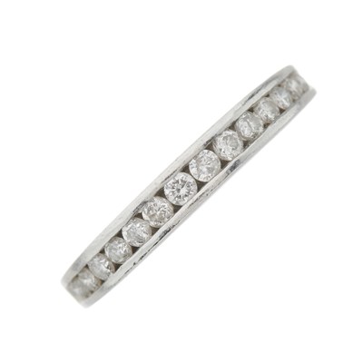 Lot 189 - A platinum brilliant-cut diamond half eternity...