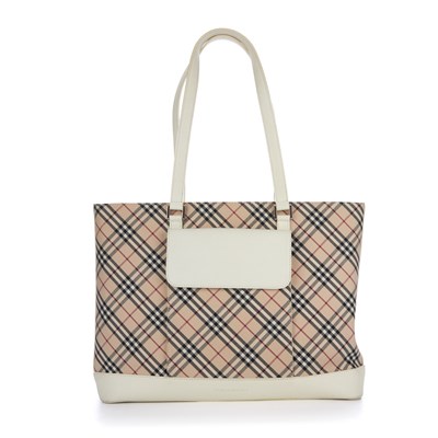 Lot 251 - Burberry, a large zip shopping tote, featuring...