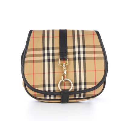 Lot 253 - Burberry, a vintage saddle bag, crafted from...